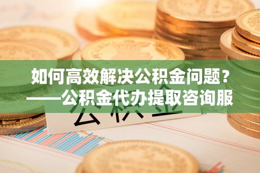 萨迦如何高效解决公积金问题？——公积金代办提取咨询服务指南
